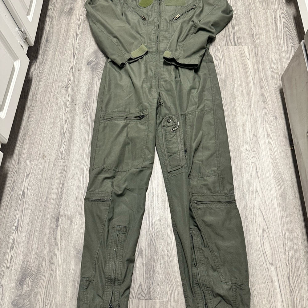 Flight Suit Coveralls Flyers 40R Green Summer Fire Resistant 27/P US Air Force